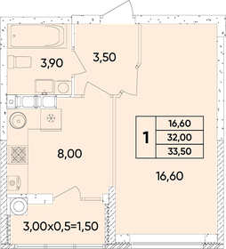 33,5 м², 1-комнатная квартира 4 572 750 ₽ - изображение 19