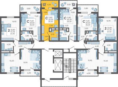 25 м², квартира-студия 6 300 000 ₽ - изображение 107