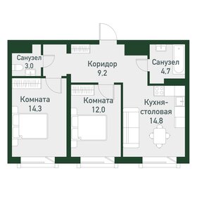 Квартира 58 м², 2-комнатная - изображение 1