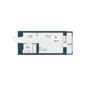 Квартира 29,9 м², студия - изображение 1