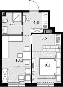 35,6 м², 1-комнатная квартира 13 421 200 ₽ - изображение 1