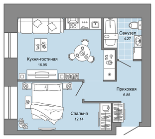 Квартира 40 м², 2-комнатная - изображение 1