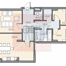 Квартира 96,8 м², 3-комнатная - изображение 5