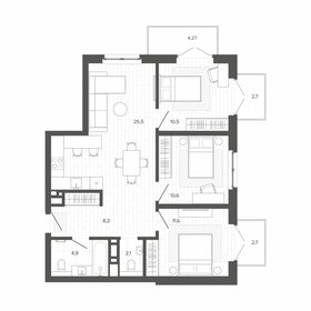 75 м², 4-комнатная квартира 12 535 000 ₽ - изображение 13