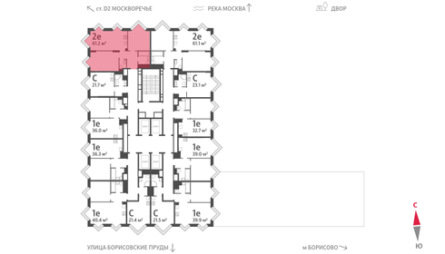 61,1 м², 2-комнатная квартира 23 498 204 ₽ - изображение 26