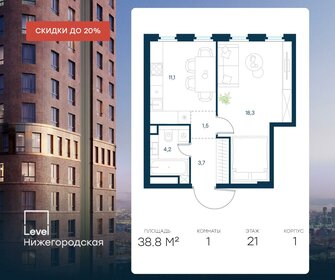 37,5 м², 1-комнатная квартира 15 752 080 ₽ - изображение 18