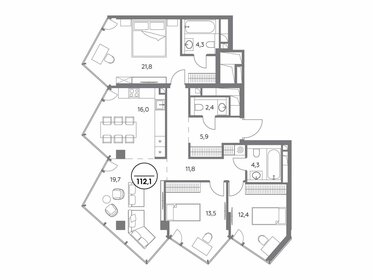 120 м², 3-комнатная квартира 118 300 000 ₽ - изображение 72