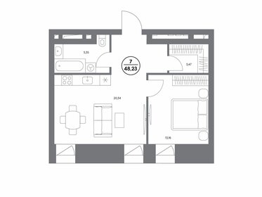 47 м², 2-комнатные апартаменты 54 114 900 ₽ - изображение 12