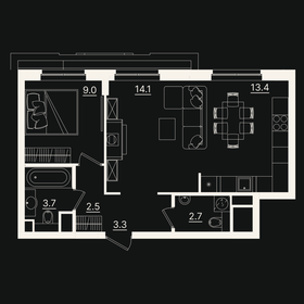 56 м², 1-комнатные апартаменты 19 000 000 ₽ - изображение 52