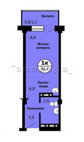 Квартира 21 м², студия - изображение 1