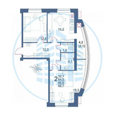 Квартира 68,7 м², 2-комнатная - изображение 2