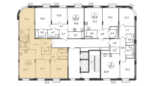 Квартира 102,4 м², 3-комнатная - изображение 2
