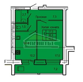 36,5 м², 1-комнатная квартира 3 900 000 ₽ - изображение 121