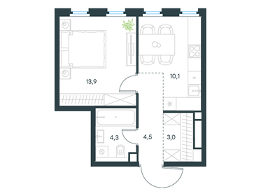 35,7 м², 1-комнатная квартира 17 123 152 ₽ - изображение 7