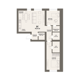 Квартира 79,3 м², студия - изображение 1