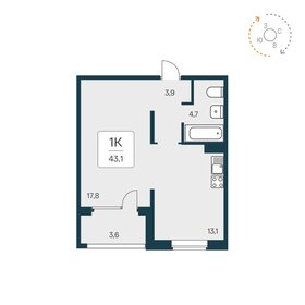 43,8 м², 1-комнатная квартира 5 970 000 ₽ - изображение 105