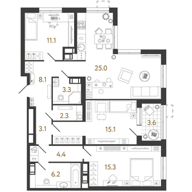 99,6 м², 3-комнатная квартира 27 950 020 ₽ - изображение 14