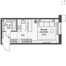 Квартира 30 м², студия - изображение 3
