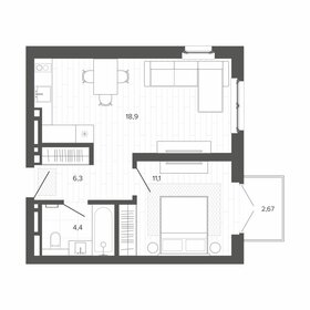 41,3 м², 2-комнатная квартира 7 047 000 ₽ - изображение 3