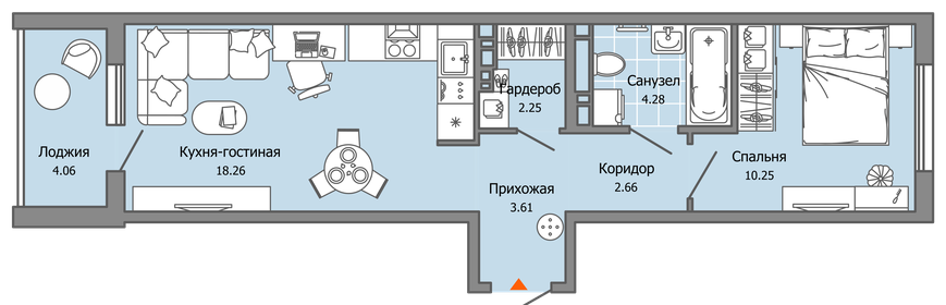 43 м², 2-комнатная квартира 4 058 827 ₽ - изображение 16