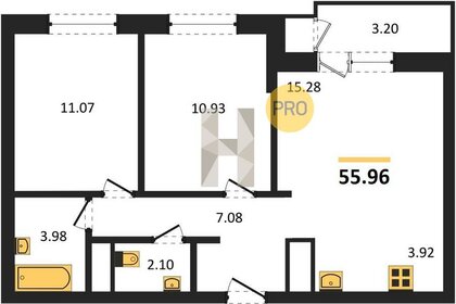 Квартира 56 м², 2-комнатная - изображение 1