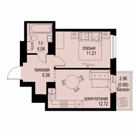 Квартира 34,2 м², 1-комнатная - изображение 1