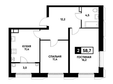 57 м², 2-комнатная квартира 3 750 000 ₽ - изображение 85