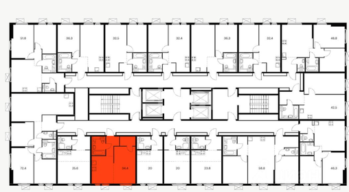 Квартира 34,4 м², 1-комнатная - изображение 1