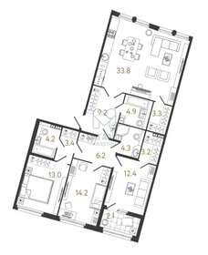 Квартира 112,1 м², 3-комнатная - изображение 2