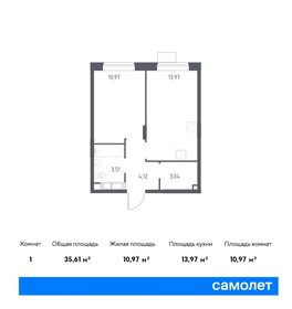 Квартира 35,6 м², 1-комнатная - изображение 1