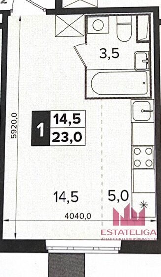 23 м², квартира-студия 5 800 000 ₽ - изображение 35