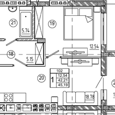 Квартира 45,2 м², 1-комнатная - изображение 1