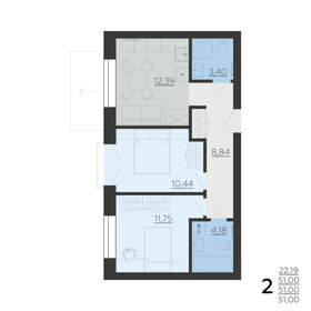 Квартира 51 м², 2-комнатная - изображение 1