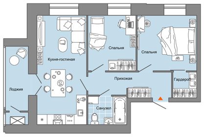 57 м², 3-комнатная квартира 7 430 280 ₽ - изображение 7