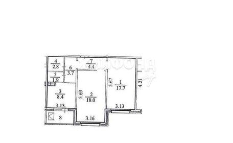 57 м², 3-комнатная квартира 7 850 000 ₽ - изображение 61