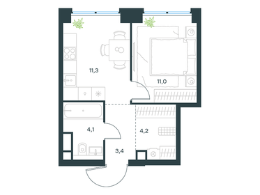 35,7 м², 1-комнатная квартира 14 200 000 ₽ - изображение 78