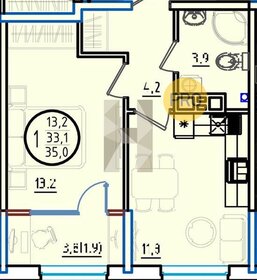 Квартира 35 м², 1-комнатная - изображение 1