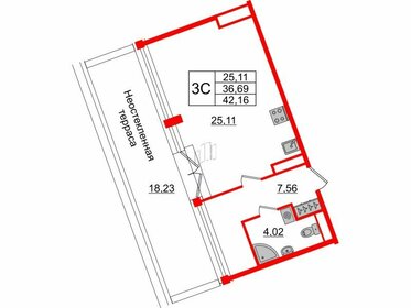 Квартира 36,7 м², студия - изображение 1