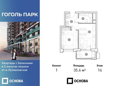 Квартира 35,6 м², 1-комнатная - изображение 1