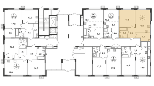 53,8 м², 3-комнатная квартира 12 240 000 ₽ - изображение 58