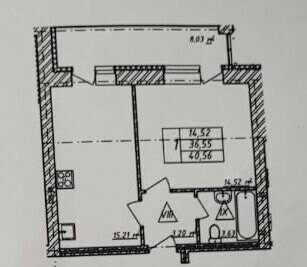 Квартира 42 м², 1-комнатная - изображение 1