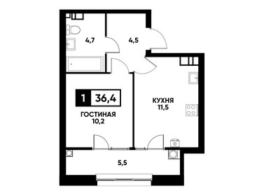 36,5 м², 1-комнатная квартира 3 250 000 ₽ - изображение 54