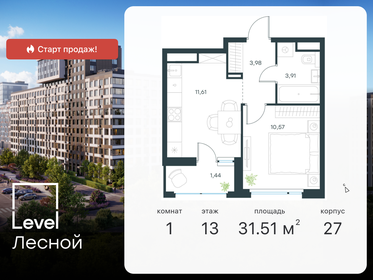 Квартира 31,5 м², 1-комнатная - изображение 1