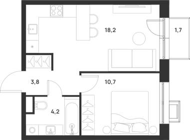 40,2 м², 1-комнатная квартира 12 490 000 ₽ - изображение 112