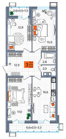 Квартира 84,6 м², 3-комнатная - изображение 1