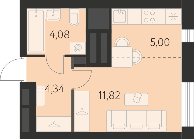 25,2 м², квартира-студия 3 235 000 ₽ - изображение 18