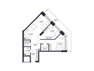 Квартира 82,9 м², 2-комнатная - изображение 1