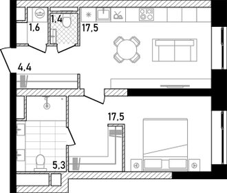 47,5 м², 2-комнатная квартира 43 258 640 ₽ - изображение 29