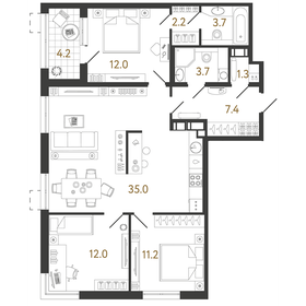 99,6 м², 3-комнатная квартира 27 950 020 ₽ - изображение 28