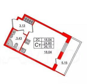 25,5 м², квартира-студия 3 600 000 ₽ - изображение 87